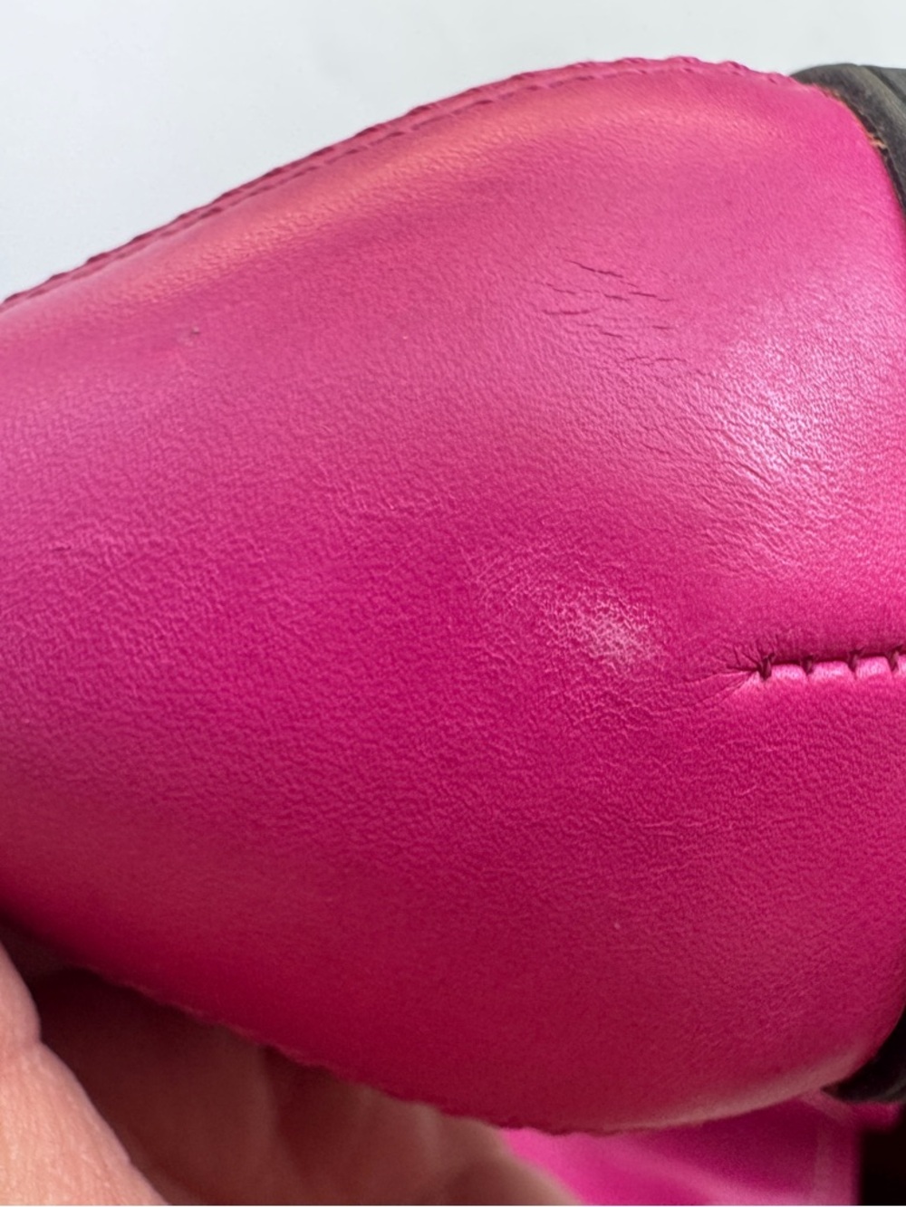 Coach Daisy Loafer Fuchsia Pink Leather Driver Flat White Stitch Size 11.5 - Picture 12 of 14
